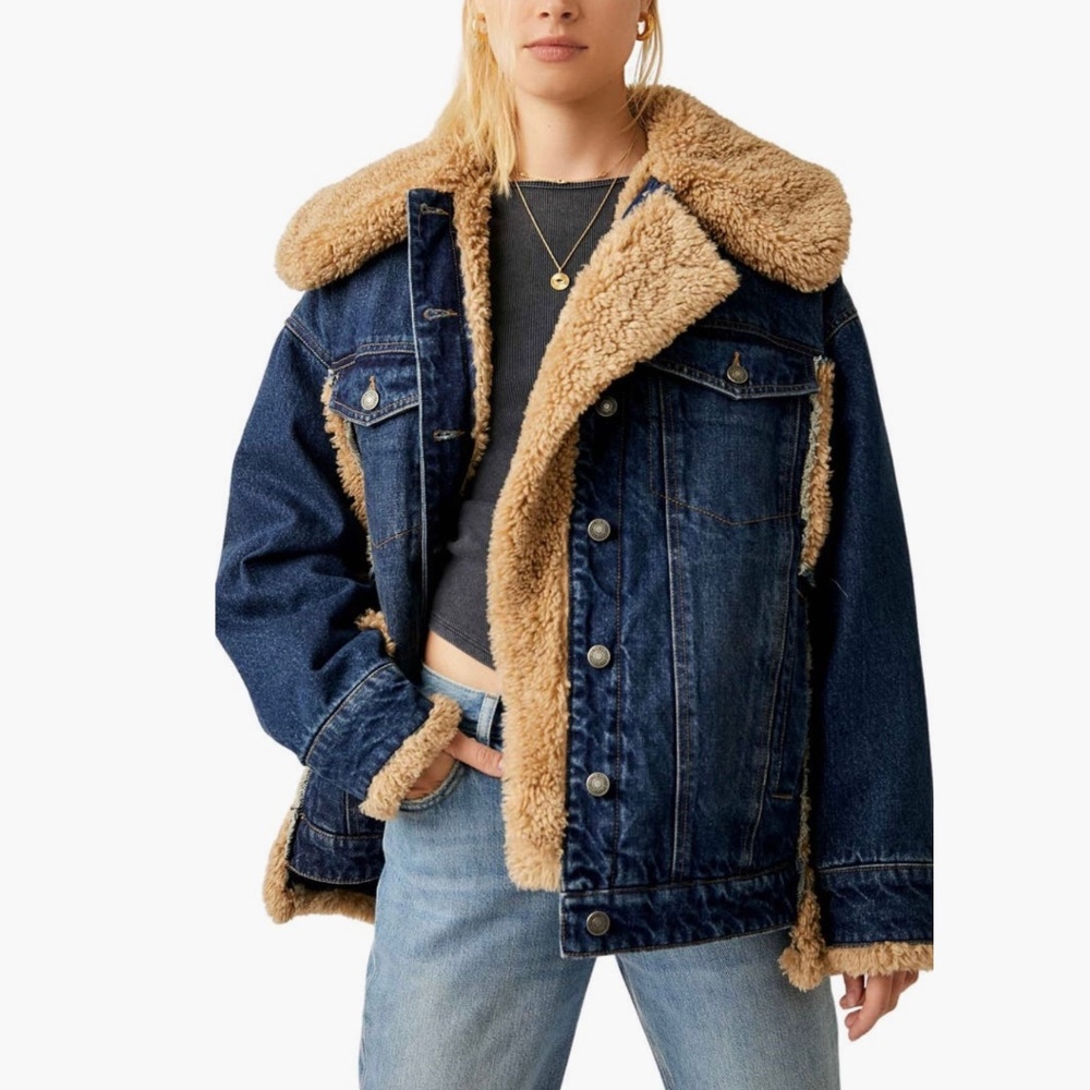 We The Free Holly Cozy Denim Jacket - NWT - XL